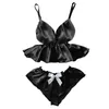 Womens Sleepwear Women Sexy Underwear Set VNeck Bowknot Shorts Stain Camisole Gift Fast Delivery 2 Pieces Femme Clothes Home 230601