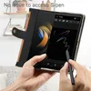 Zipper Leather Cases For Samsung Galaxy Z Fold 4 Fold3 Case Wristband Pen Credit Card Flexible RFID Wallet Cover