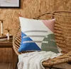 Decoratieve fluwelen sierkussenhoes met stoffen textuur patchwork kussenhoes modern 18x18 inch kussensloop voor slaapbank slaapkamer woonkamer woondecoratie