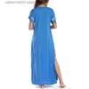 Vestidos de festa Impressão vintage Pullover em v alvo de manga curta Forek maxi vestido de verão roupas para mulheres lndie folk robe básico femme t230602