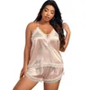 Pigiama sexy Plus Size XL-5XL Pigiama Set due pezzi New Summer Lace Sleepwear Pigiama Suit Casual Loose Silky Satin Home Abbigliamento Lounge Wear J230601