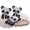 Baby Beißringe Spielzeug 10 Stück Panda Silikon Baby Beißring BPA frei geboren Zahnen Halskette Schnullerkette Zubehör Nagetier Lebensmittelqualität Anhänger Spielzeug DIY 230601