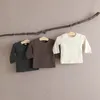 Tshirts 0 to 24M Kids Autumn Winter Children Baby Boy Girls Clothes Pullover Long Sleeve Solid Cotton Warm Clothing Tops 230601