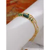 JINYOU 771 Malachiet Groen Natuursteen Handgemaakte Multi Layer Armbanden Bangle Rvs 18 k Goud Vrouwen Charm Sieraden
