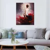 Figurative Art Woman Stand by Handcrafted Oil Paintings Canvas Romantic Artwork Perfect Wall Decor for Living Room
