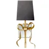 Wall Lamps Large Retro Copper Ribbon For Living Room Princess Bow Lights Big Black White Fabric Lampshade LED Sconces Brass