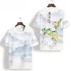 Men's T Shirts Men's Summer Chinese Style Male Ice Silk Short-Sleeved Thin Section Large Size Casual Fashion Bottoming Shirt Wild Round