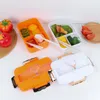 Servies Sets Opbergdoos Bento Box Dagelijks gebruik 1 Set Lunch Met Lepel Eetstokjes Compartimenten Ontwerp Kunststof School Kantoor