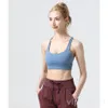 Sexy Yoga Tops Fille Sports Courir Soutien-Gorge Élastique Athlétique Sous-Vêtements Stretch Cross Vest Buttery Doux Bande Mince Yogas Bras Femmes Athlétique Couleur Unie