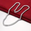 Kedjor Nareyo Classic 4mm Round Box Chain 925 Sterling Silver Halsband för män Kvinna Fashion Jewelry Party Christmas Gifts