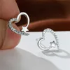 Stud Love Heart Star Zircon Boucles d'oreilles pour femmes mariée mariage fiançailles boucle d'oreille saint valentin cadeau bijoux Mujer