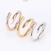 Women Designer Nail Ring Titanium Steel Midi Rings Silver Gold-plated Set with Cz Diamonds Luxury Jewelryw1gi