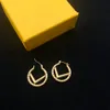 luxury designer earrings for women vintage cross pattern letter f earrings classic copper hoop earrings designer jewelry