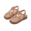 Sandals Girls Children Breathable Covered Toes Summer Cute Princess All match Kids Fashion Beige Prints Beautiful Shoes 230601