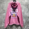 Erkek Hoodies Vetements Hoodie 2023fw Yıkanmış Pembe Vetements Hoodie Vetements Tişört Erkekler Kadın Hiçbir Şanslı Vintage Kapşonlu Büyük Boyutlu Veteriner Kazak 222