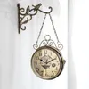 Zegary ścienne vintage podwójny zegar 8 cali zwykłe szklane lustro wrażliwe na światło zegar farby nowoczesny design reloJ de pared dekoracyjny
