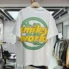 Camisetas masculinas Fasion Earth Smile Letter Print T-Shirt Men Women Vintage Shirt Tops Tee Jaqueta
