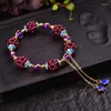 Braccialetti con ciondoli Braccialetto con ciondoli Granato naturale Pietra Donna Donna Etnica Multi-Cerchio Melograno Regalo di gioielli per feste all'ingrosso