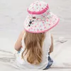 Wide Brim Hats Summer Big Eaves Shading Girls' Printed Fisherman Breathable Sunscreen Cap Children's Gardening Visor Women