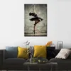 Geweven Realisme Handgemaakte Figuratieve Olieverfschilderijen Canvas Ballet Dansen Zwart Modern Decor voor Studio Appartement Fijne Kunstwerken