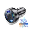 Nieuwe 7A 4 Poorten USB Snel Opladen Autolader Snel Opladen Splitter Sigarettenaansteker QC 3.0 Oplader In auto Adapter Accessoires