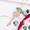 Designer Brand Tiffays Key ketting goud vol diamanten sneeuwvlok hanger Simple en luxe stijl trui keten dames hoge kwaliteit