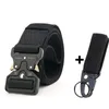 الحزب لصالح VIP -Military Canvas Belt Men Men Geaseer Jeans Bans Stretch Nylon Black Metal Buckle