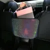 Ny Luxury Diamond Rhinestone Car Storage Bag Organizer Sits back Holder Multi-Pockets bilbaksäte Stowing Tiding for Women
