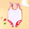 Geïntegreerd vlinderpatroon Kinderbaby New Girl Red Comfortabele hoge elastische zwemkleding SW172 P230602