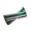 T GG Pierścienie Krzyż Emerald Diamond Pierścień 100% Real 925 Srebrny Party Wedding Pierścienie dla kobiet Mężczyzn zaręczynowy Prezent biżuterii