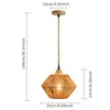 Lampada da parete in rattan Bamboo Sconce Lights Fixture LED Illuminazione vintage Comodino Lampade retrò Arredamento industriale Sala da pranzo Camera da letto