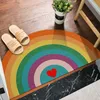 Tapijten Halve cirkel Deurmatten Anti-slijtage PVC Waterdicht Antislip Slaapkamer Tapijten Regenboog Gedrukt Entree Buiten Binnen Deurmat 230601