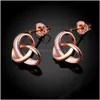 Stud Gold Simple Wire Orecchini intrecciati Corss Intersect Joint Rose Golden Mini Women Gift Jewelry Drop Delivery Dh3Sj