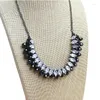 Choker V225 Mode Chaîne Noire Perles De Cristal Gland Collier Court Femmes Nacklace Haute Qualité Sans Nickel