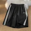 Vrouwen Shorts MEXZT Gestreepte Shorts Vrouwen Zomer Streetwear Losse Wijde Pijpen Shorts Koreaanse Casual Elastische Taille Sport Shorts Bf Paar Oversized 230602