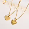 Gargantilla con colgante de gota de corazón de acero inoxidable chapado en oro de 18 quilates de diseño único para mujer PN-1282