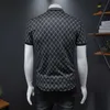 Herr t-shirts 2022 NYA LAPELPRINT Fashion Polo Shirt Men's Cotton Short Sleeve Business Slim Fit T-shirt Male Summer Vintage Casual Polo Tops J230602