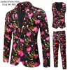 Terno Masculino Blazers Engraçado Cupido Conjunto Fato Estampado Homens Festa Palco Blazers Boutique Blazers 3 Peças Jaqueta Coletes Calças Terno Masculino 230601