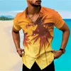 Мужские повседневные рубашки Мужская летняя рубашка гавайцы негабаритные коротки