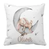 Bedrails LVYZIHO Sleeping Bunny Custom Name Crib Beddengoed Set Sleep on Moon Baby Shower Gift 230601