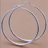 Fabrikens toppkvalitet 925 Silverdiameter 7 5 cm Big Hoop Earrings Fashion Classic Women Jewelry 10Pair Lot272o