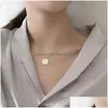 Anhänger Halsketten Blank Runde Kreis Halskette Edelstahl Gold Minimalist Dog Tag Münze Schmuck Für Käufer Eigene Drop Lieferung Pendan Dhoob