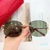 Desinger Sunglasses Men And Women Stylish Rimless Sun Glasses Cool Decoration Oversized Shades Eyewear