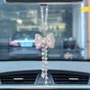 New Creative Rhinestone Bowknot Car Interior Mirror Cover Decor Charm Crystal Diamond Rear View Mirror Ornament Auto Accessories