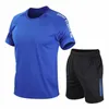 Männer Trainingsanzüge 5XL Laufen T-shirt Sport Gym T-shirt Kurzarm Fußball Basketball Tennis Shirt Schnell Trocknend Fitness Sport Set Anzüge sportswear J230601