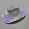 Cowgirl LED Hat Flashing Light Up Sequin Cowboy Hats Luminous Caps Halloween Costume NEW