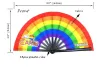 무지개 접이식 팬 LGBT 여자를위한 다채로운 핸드 팬 팬 남녀 프리드 파티 장식 음악 축제 이벤트 댄스 레이브 용품 JN02