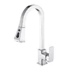 Kitchen Faucets Square Pull-out Faucet Wash Basin And Cold Rotatable Household Sink Dual-function Stretch Kichen Fauce