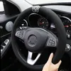 New Creative Camelia Flower Soft Plush Car Steering Wheel Cover Decoration Style Auto Interior Armrest Pad Cuscino Accessori