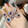 Band Rings 925 Sterling Silver Vintage Fashion Ring Women Simulation Sapphire Promise Wedding Band Rings Ladies Trendy Zirconia Jewelry J230602